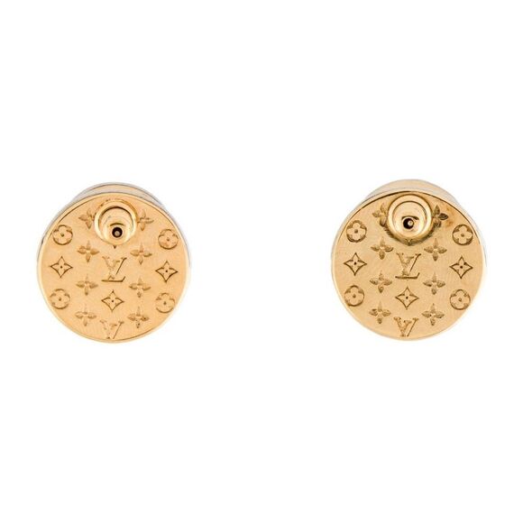 Louis Vuitton Gold and Silver L to V Stud Earrings - Picture 3 of 10